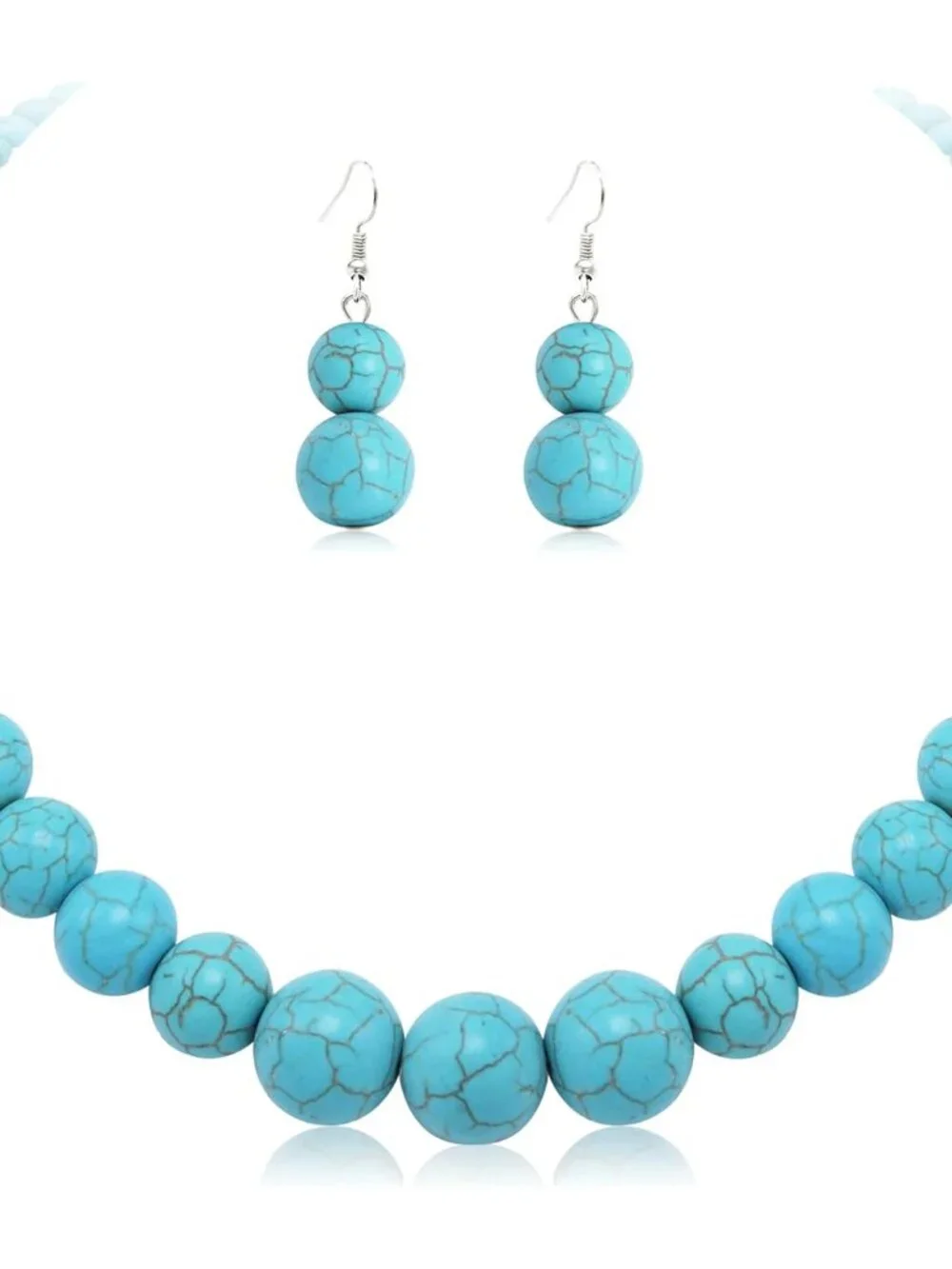 Pearl Choker Necklace for Women Faux Pearl Beads Strand Necklace Earring Set Cos